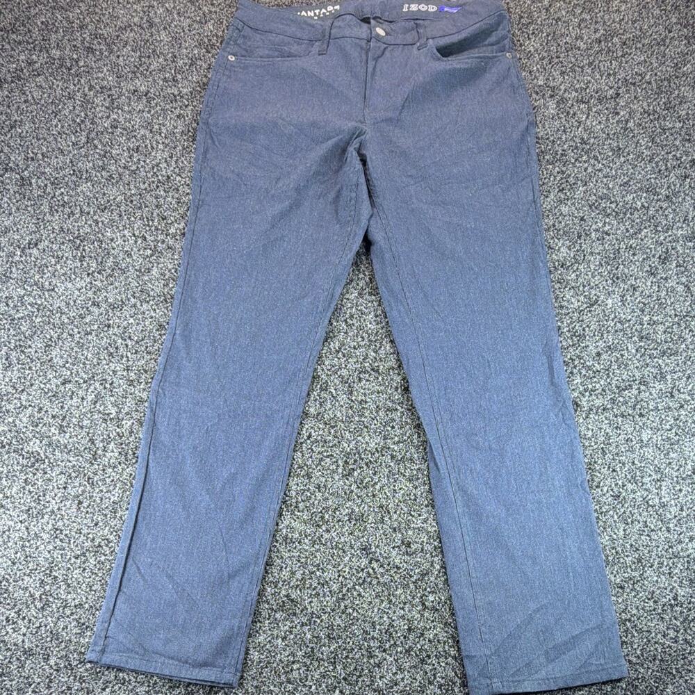 IZOD Advantage Performance Men's Straight Fit Pants Blue 32 Twill Stretch